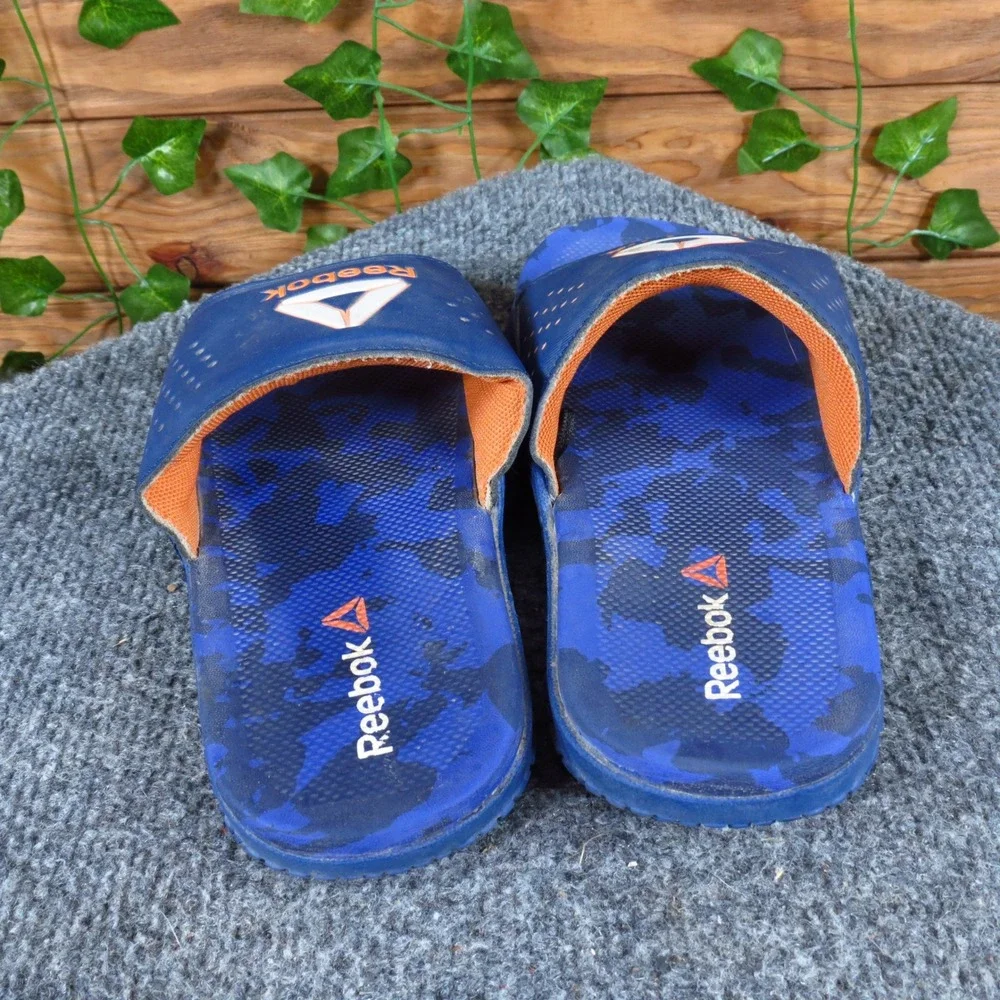 Reebok Pervade Boys Sandal Slide Size 4 Youth‎ Athletic Casual Blue Synthetic